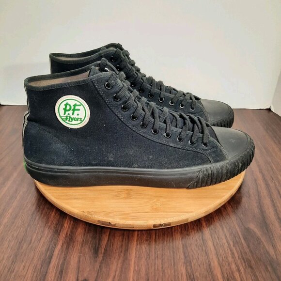 PF Flyers Sandlot Edition Mens Size 14 Shoes Black Canvas High Top Sneakers - Picture 1 of 10